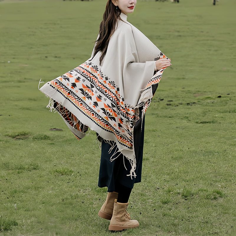 Tibetan Colorful Geometry Shawl Tibetan Colorful Geometry Shawl