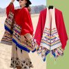 Tibetan Colorful Geometry Shawl Tibetan Colorful Geometry Shawl