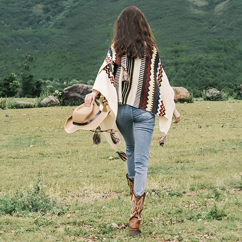Tibetan Colorful Striped Tassel Shawl Tibetan Colorful Striped Tassel Shawl