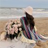 Tibetan Colorful Striped Tassel Shawl Tibetan Colorful Striped Tassel Shawl