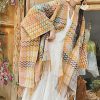 Tibetan Colorful Wavy Striped Shawl Tibetan Colorful Wavy Striped Shawl