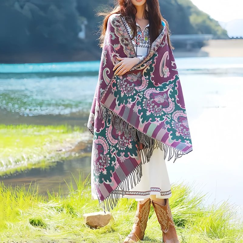 Tibetan Design Travel Wrap Scarf Tibetan Design Travel Wrap Scarf