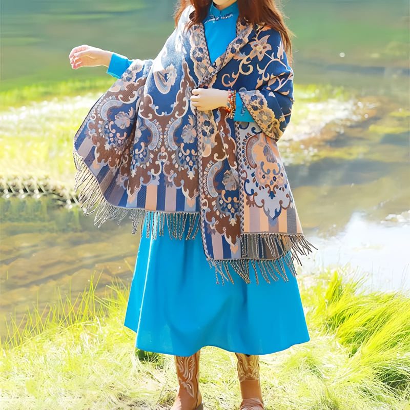 Tibetan Design Travel Wrap Scarf Tibetan Design Travel Wrap Scarf