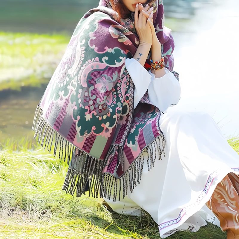 Tibetan Design Travel Wrap Scarf Tibetan Design Travel Wrap Scarf