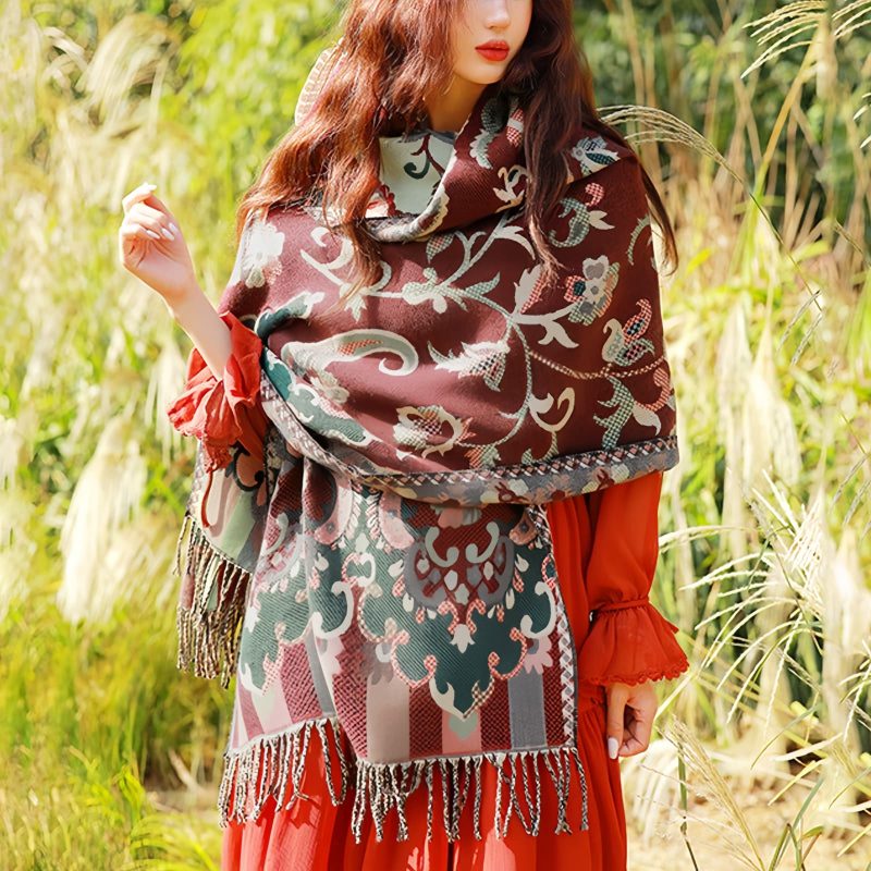 Tibetan Design Travel Wrap Scarf Tibetan Design Travel Wrap Scarf