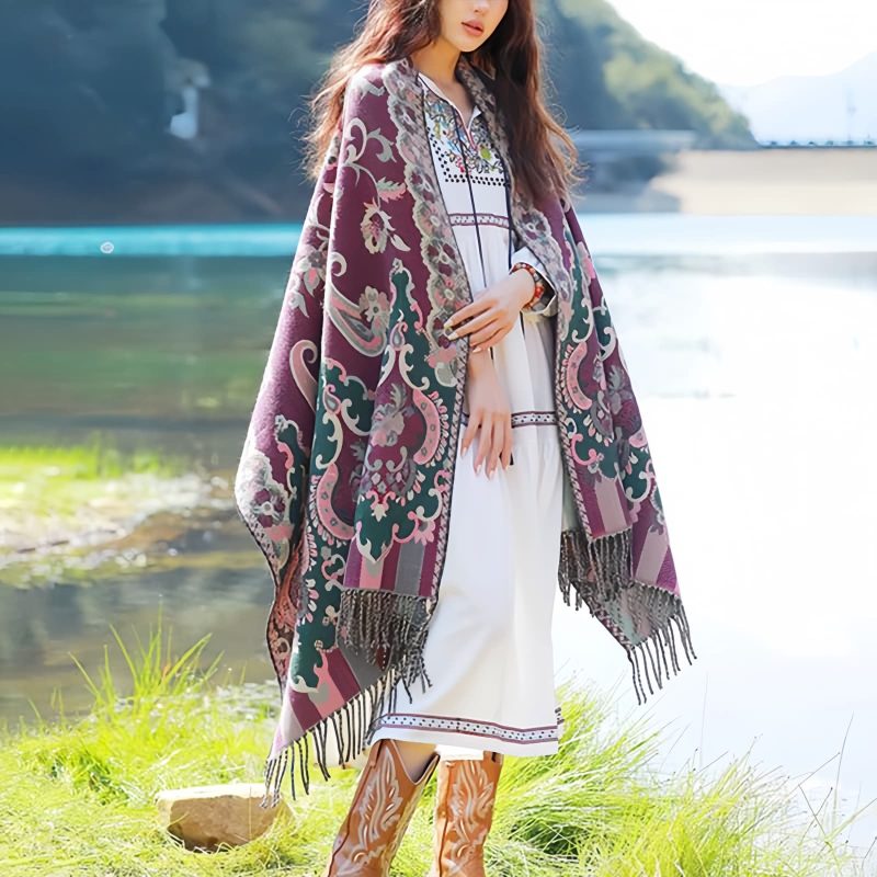 Tibetan Design Travel Wrap Scarf Tibetan Design Travel Wrap Scarf