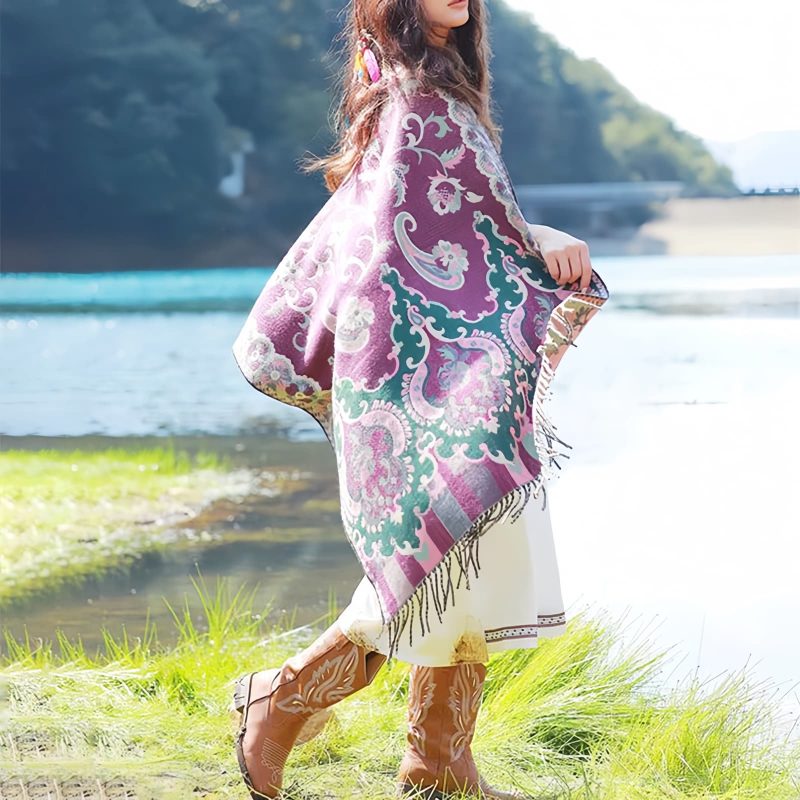 Tibetan Design Travel Wrap Scarf Tibetan Design Travel Wrap Scarf
