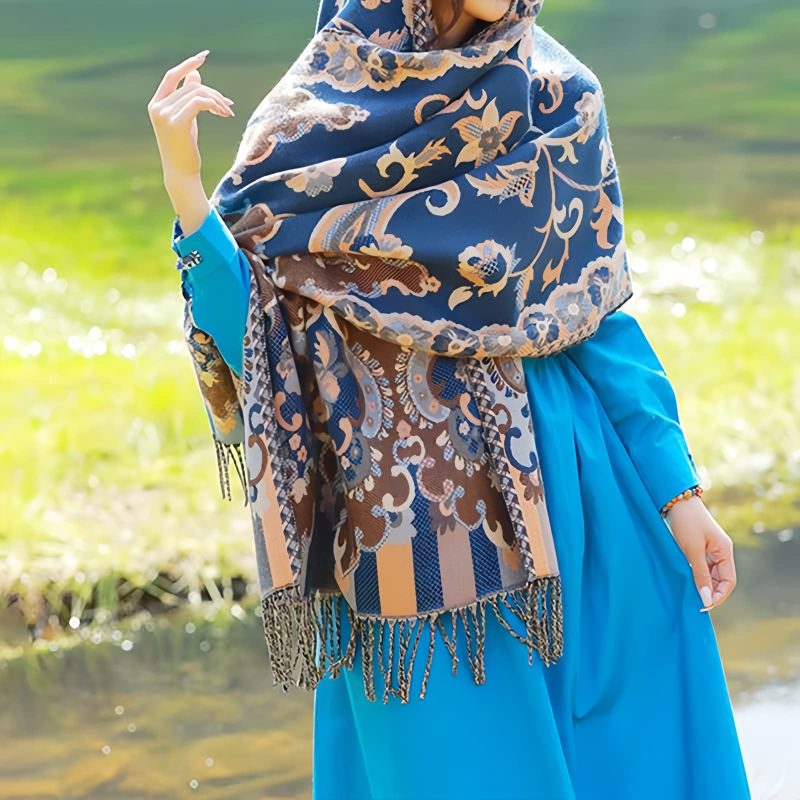 Tibetan Design Travel Wrap Scarf Tibetan Design Travel Wrap Scarf