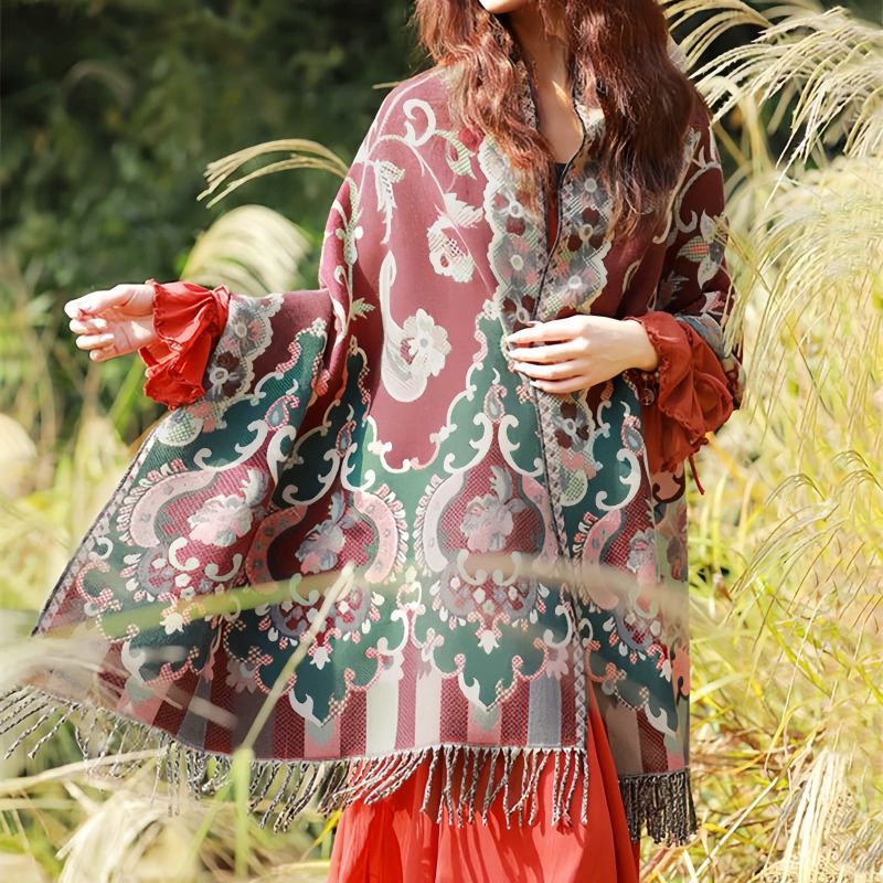 Tibetan Design Travel Wrap Scarf Tibetan Design Travel Wrap Scarf