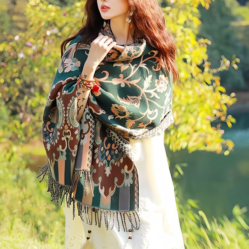 Tibetan Design Travel Wrap Scarf Tibetan Design Travel Wrap Scarf