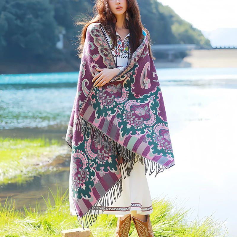 Tibetan Design Travel Wrap Scarf Tibetan Design Travel Wrap Scarf