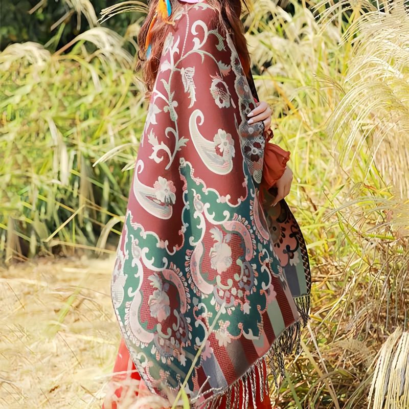 Tibetan Design Travel Wrap Scarf Tibetan Design Travel Wrap Scarf