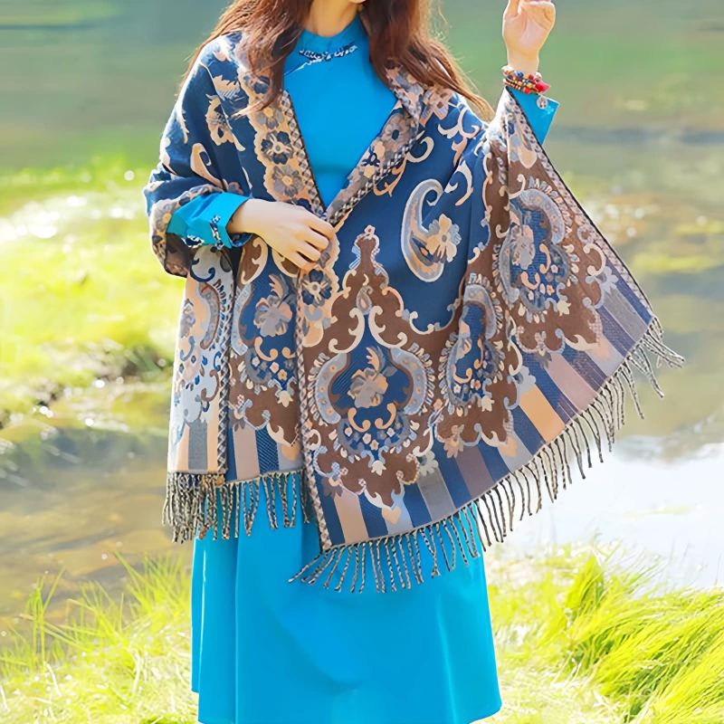 Tibetan Design Travel Wrap Scarf Tibetan Design Travel Wrap Scarf