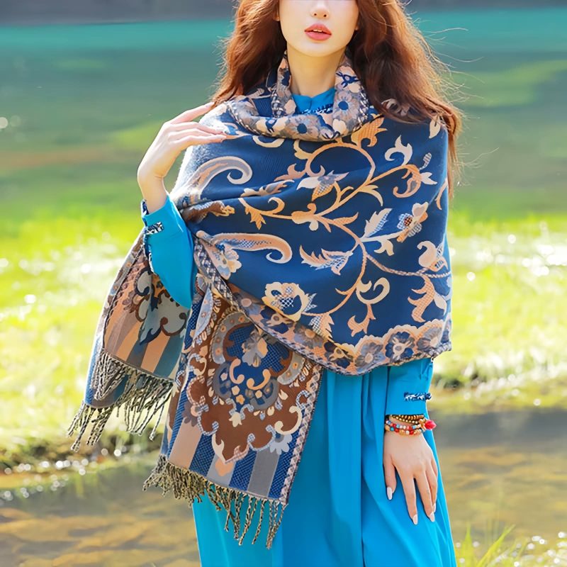 Tibetan Design Travel Wrap Scarf Tibetan Design Travel Wrap Scarf