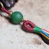 チベット黒檀・銅・瑪瑙(メノウ) 平安念珠ブレスレット Tibetan Ebony Wood Copper Peace Mala Bracelet