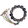 チベット黒檀・銅・瑪瑙(メノウ) 平安念珠ブレスレット Tibetan Ebony Wood Copper Peace Mala Bracelet