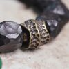 チベット黒檀・銅・瑪瑙(メノウ) 平安念珠ブレスレット Tibetan Ebony Wood Copper Peace Mala Bracelet