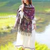 Tibetan Floral Leaves Pattern Shawl Tibetan Floral Leaves Pattern Shawl