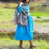 Tibetan Floral Leaves Pattern Shawl Tibetan Floral Leaves Pattern Shawl