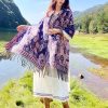 Tibetan Floral Leaves Pattern Shawl Tibetan Floral Leaves Pattern Shawl