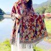 Tibetan Floral Leaves Pattern Shawl Tibetan Floral Leaves Pattern Shawl