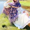 Tibetan Floral Leaves Pattern Shawl Tibetan Floral Leaves Pattern Shawl