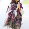 Tibetan Floral Leaves Pattern Shawl Tibetan Floral Leaves Pattern Shawl