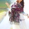 Tibetan Floral Leaves Pattern Shawl Tibetan Floral Leaves Pattern Shawl