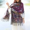 Tibetan Floral Leaves Pattern Shawl Tibetan Floral Leaves Pattern Shawl