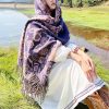 Tibetan Floral Leaves Pattern Shawl Tibetan Floral Leaves Pattern Shawl
