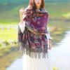 Tibetan Floral Leaves Pattern Shawl Tibetan Floral Leaves Pattern Shawl