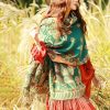 Tibetan Floral Leaves Pattern Shawl Tibetan Floral Leaves Pattern Shawl
