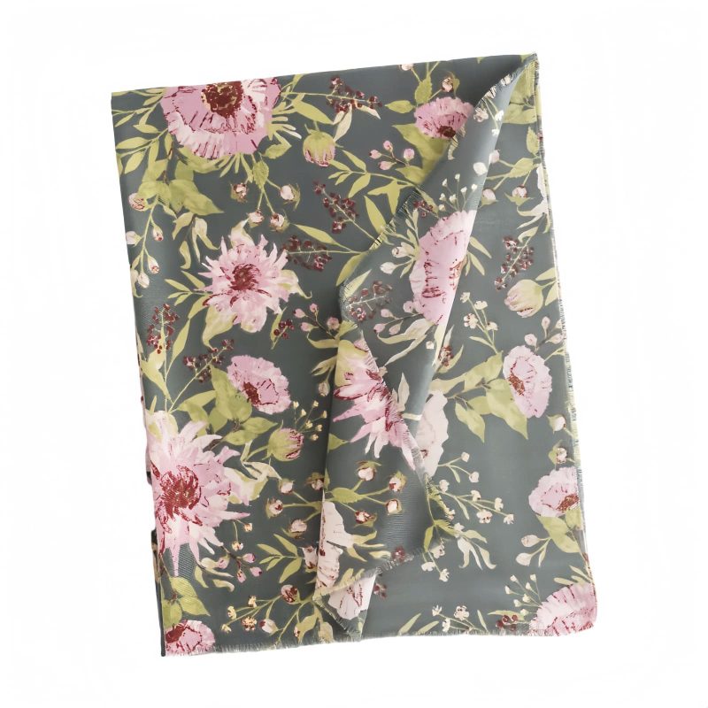 Tibetischer Schal mit floralem Blütenprint Tibetan Shawl Blooming Flowers Print Scarf