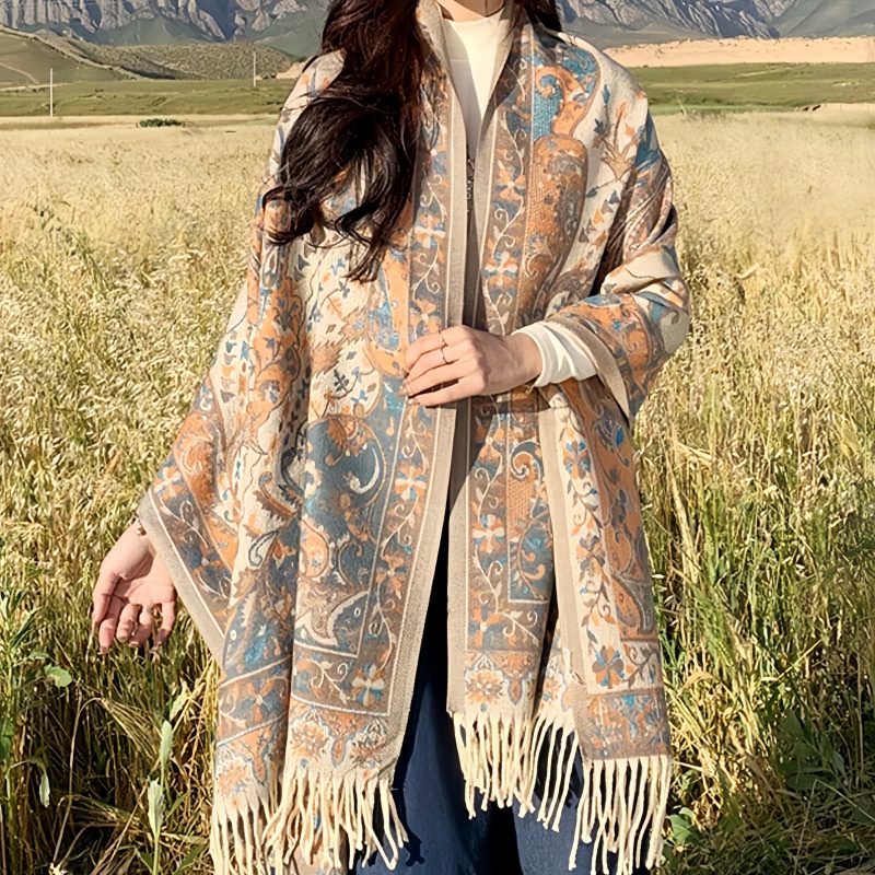 Tibetan Flower Branch Tassel Shawl Tibetan Flower Branch Tassel Shawl