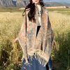 Tibetan Flower Branch Tassel Shawl Tibetan Flower Branch Tassel Shawl