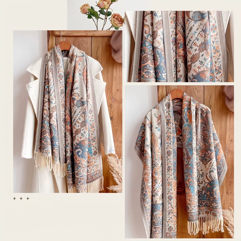Tibetan Flower Branch Tassel Shawl Tibetan Flower Branch Tassel Shawl