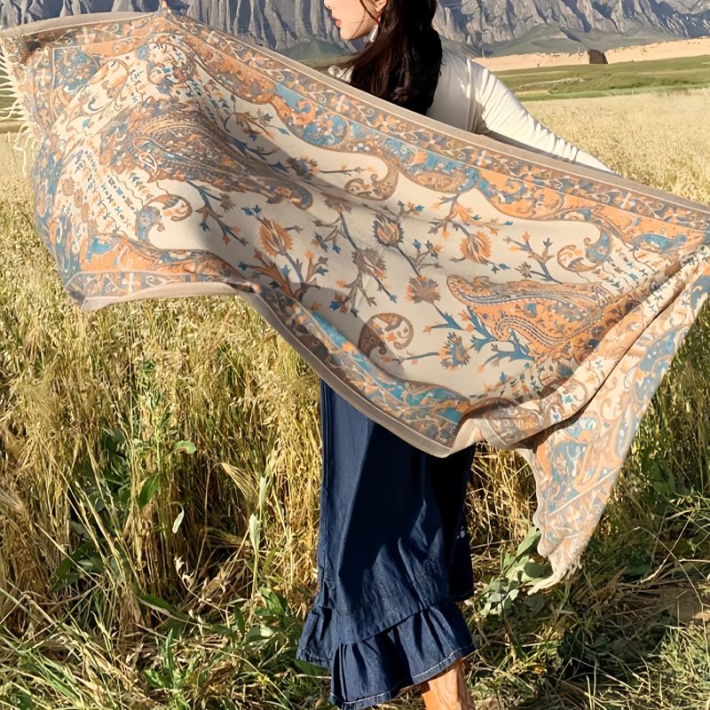Tibetan Flower Branch Tassel Shawl Tibetan Flower Branch Tassel Shawl