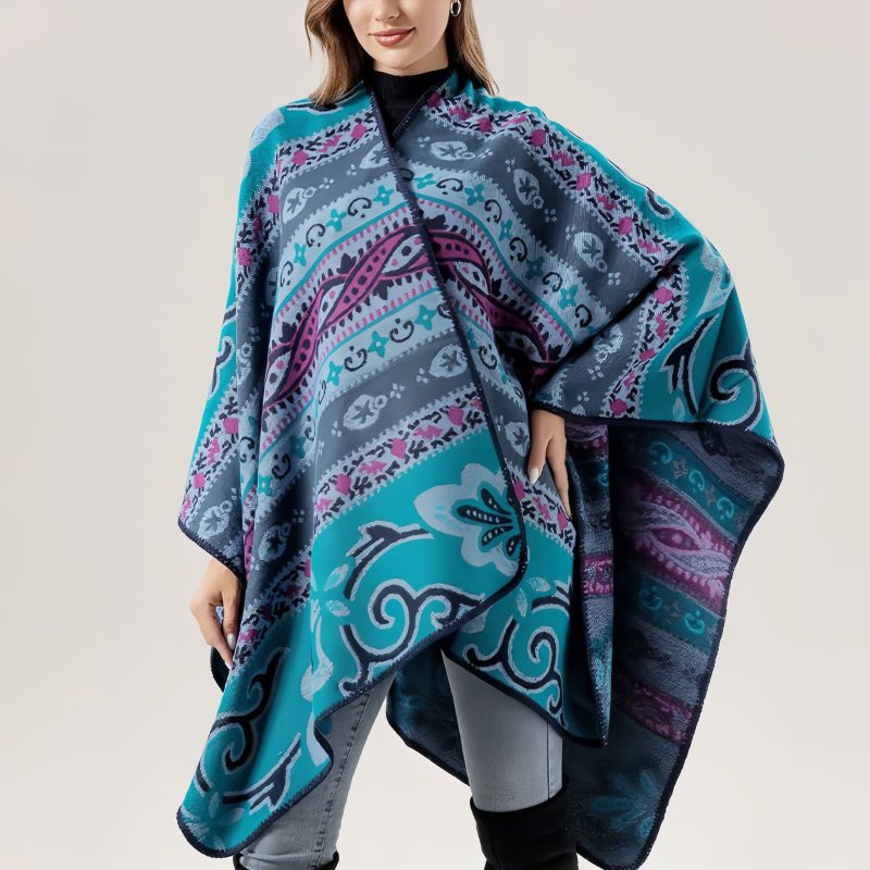Tibetan Geometric Floral Design Shawl Tibetan Geometric Floral Design Shawl