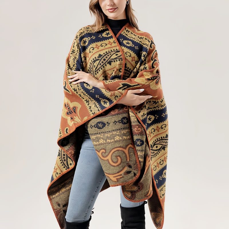 Tibetan Geometric Floral Design Shawl Tibetan Geometric Floral Design Shawl
