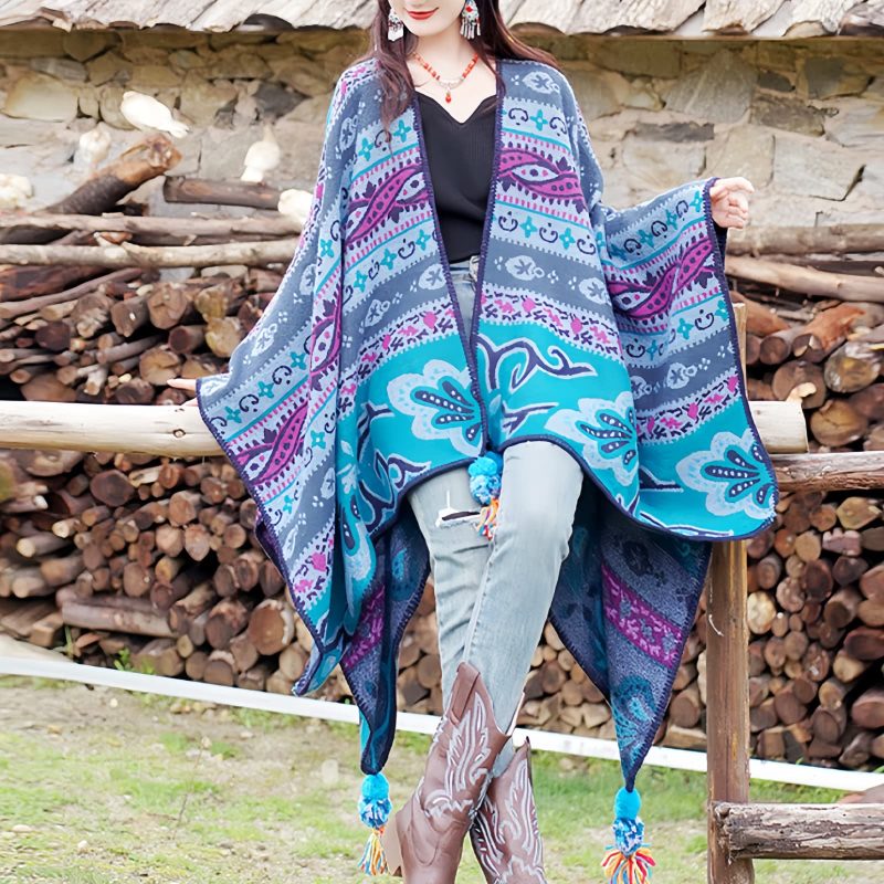 Tibetan Geometric Floral Design Shawl Tibetan Geometric Floral Design Shawl