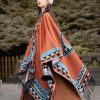 Tibetan Geometric Orange Shawl Tibetan Geometric Orange Shawl