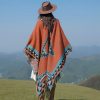 Tibetan Geometric Orange Shawl Tibetan Geometric Orange Shawl