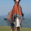 Tibetan Geometric Orange Shawl Tibetan Geometric Orange Shawl