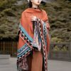 Tibetan Geometric Orange Shawl Tibetan Geometric Orange Shawl