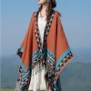 Tibetan Geometric Orange Shawl Tibetan Geometric Orange Shawl