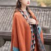 Tibetan Geometric Orange Shawl Tibetan Geometric Orange Shawl