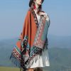 Tibetan Geometric Orange Shawl Tibetan Geometric Orange Shawl