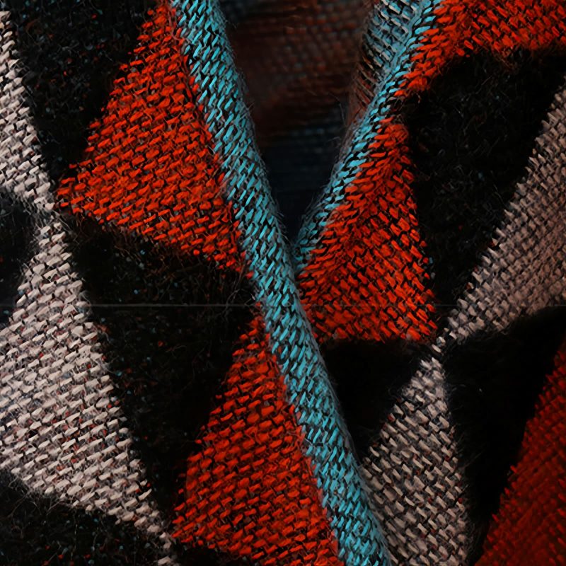 Tibetan Geometric Orange Shawl Tibetan Geometric Orange Shawl