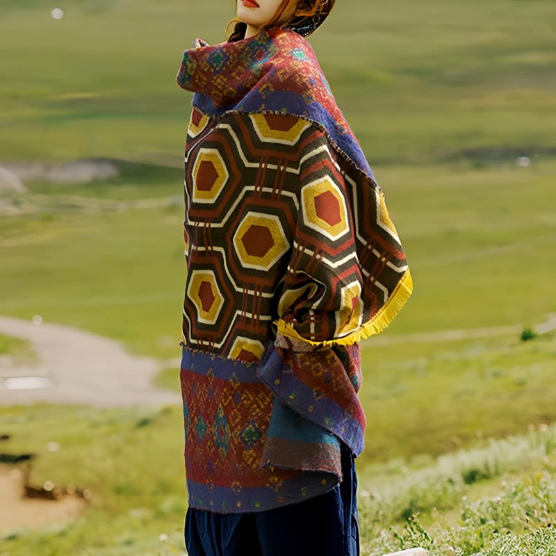 Tibetan Geometric Pattern Shawl Tibetan Geometric Pattern Shawl