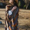 Tibetan Geometric Tassel Shawl Tibetan Geometric Tassel Shawl